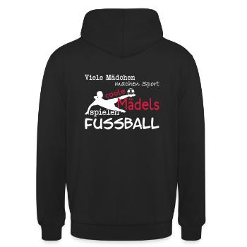 Viele Mädchen machen Sport, coole Mädels... - Unisex Hoodie - Schwarz - Hinten - Michal (187cm)