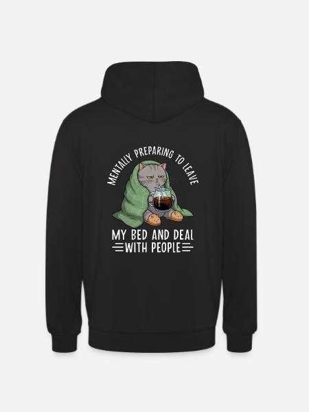 Mentally Preparing Cat - Unisex Hoodie - black