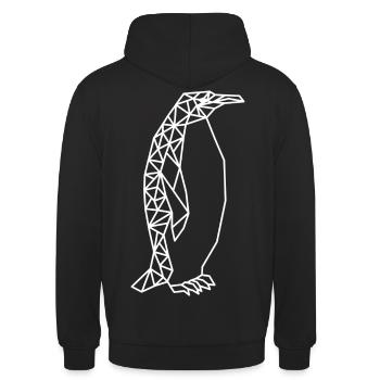 Pinguin - Unisex Hoodie - Schwarz - Hinten - Michal (187cm)