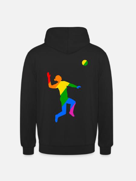 Rainbow Jump in Volleyball - Unisex Hoodie - black