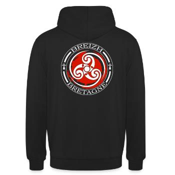 Breizh Bretagne - Unisex Hoodie - Schwarz - Hinten - Michal (187cm)
