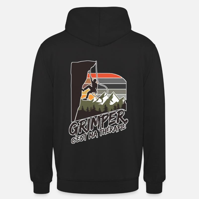 Escaladeur grimper c'est maTherapie - Sweat-shirt à capuche unisexe - noir
