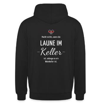 Macht nichts, wenn die Laune im Keller ist, so - Unisex Hoodie - Schwarz - Hinten - Michal (187cm)
