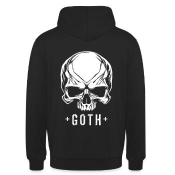 Crâne GOTH - Sweat-shirt à capuche unisexe - noir - Dos - Michal (187cm)