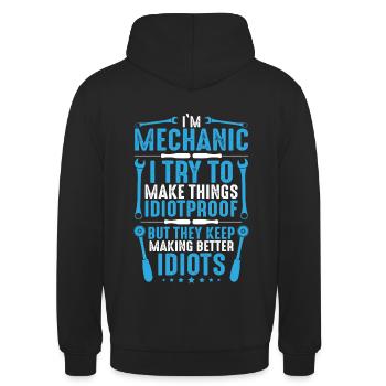 Mécanicien Mécanicien Mécanicien Tournevis - Sweat-shirt à capuche unisexe - noir - Dos - Michal (187cm)