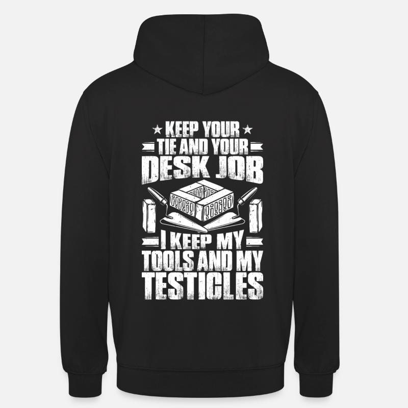 Bricklayer construction worker building site masonry bricklayer - Unisex Hoodie - black