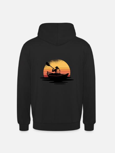 Rowboat at sunset - Unisex Hoodie - black