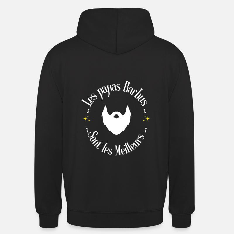 Les papas barbus - Sweat-shirt à capuche unisexe - noir