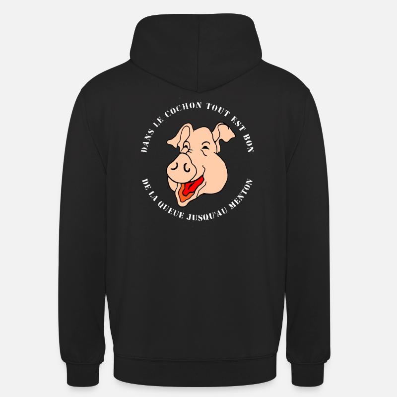 COCHON - Sweat-shirt à capuche unisexe - noir