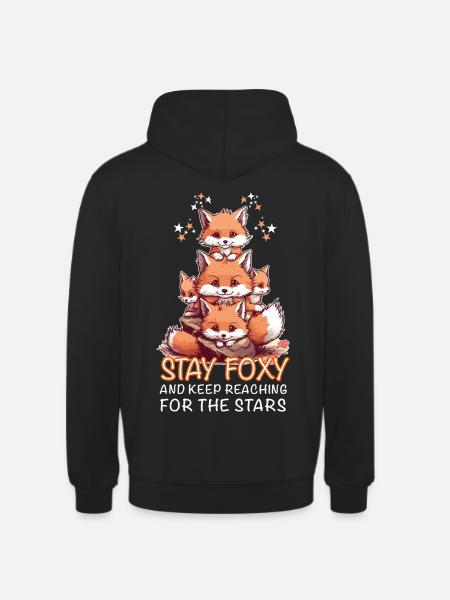 Cute Foxes Stay Foxy - Unisex Hoodie - black