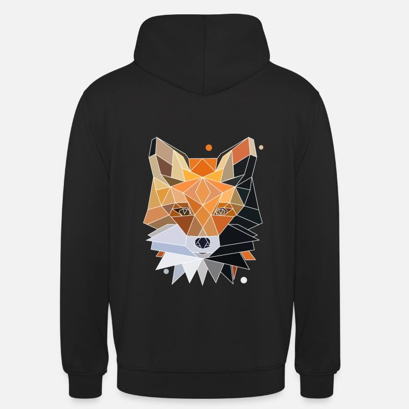 Fox polygon design - Unisex Hoodie - black