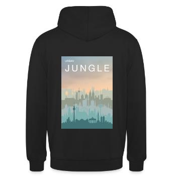 Urban Jungle - Unisex Hoodie - Schwarz - Hinten - Michal (187cm)