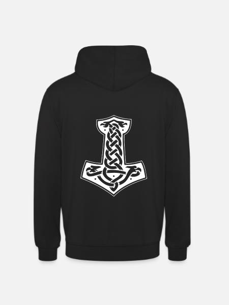 Wikinger Thor Hammer Mjolnir - Unisex Hoodie - Schwarz