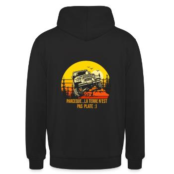 4X4 rétro rando 4X4 - Sweat-shirt à capuche unisexe - noir - Dos - Michal (187cm)