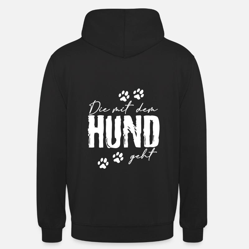 Die mit dem Hund geht - Unisex Hoodie - Schwarz