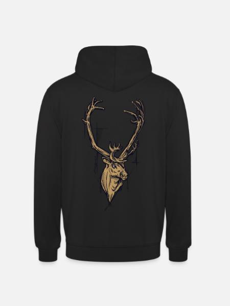 golden reindeer - Sweat-shirt à capuche unisexe - noir