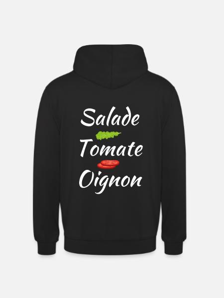 Salade Tomate Oignon - Sweat-shirt à capuche unisexe - noir