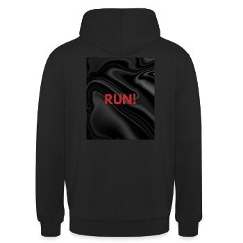 RUN - Unisex Hoodie - Schwarz - Hinten - Michal (187cm)