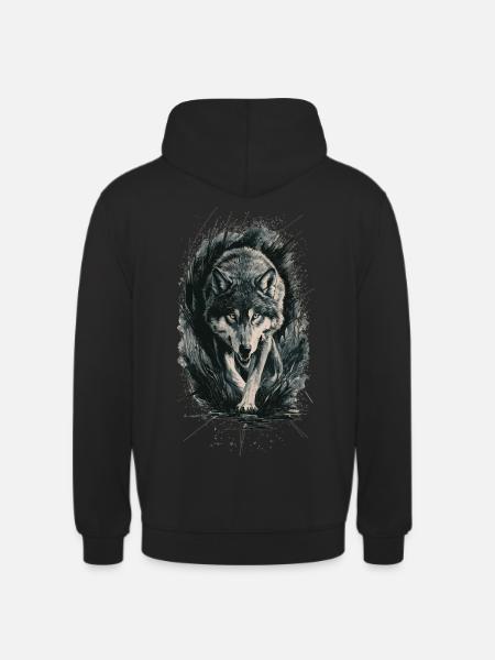 Wolf – Wilderness & Strength - Unisex Hoodie - black