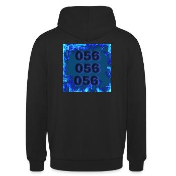 056 clothing 1 - Unisex Hoodie - Schwarz - Hinten - Michal (187cm)