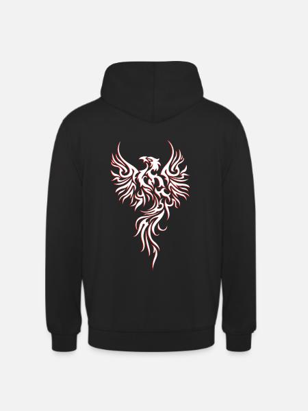 Phénix Tribal motif tatouage art - Sweat-shirt à capuche unisexe - noir