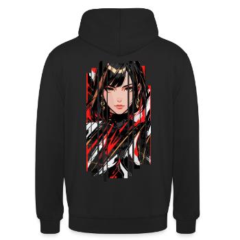 Cyberpunk marble woman - Unisex Hoodie - black - Back - Michal (187cm)