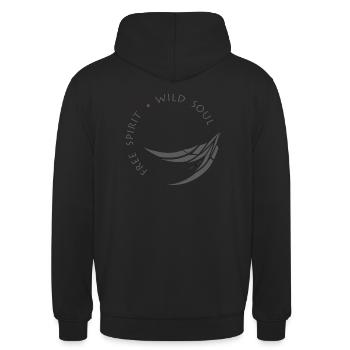 free spirit ... wild soul, outdoor t shirt - Unisex Hoodie - Schwarz - Hinten - Michal (187cm)
