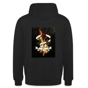 Rose - Sweat-shirt à capuche unisexe - noir - Dos - Michal (187cm)
