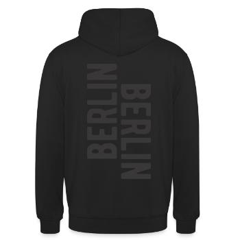 Lettrage berlinois Slogan de Berlin - Sweat-shirt à capuche unisexe - noir - Dos - Michal (187cm)