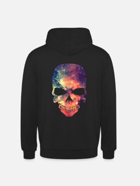 Universe - Space - Galaxy Skull - Unisex Hoodie - black