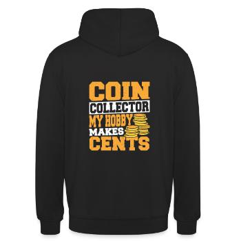 Münzsammeln Münzsammlers Cent Numismatiker - Unisex Hoodie - Schwarz - Hinten - Michal (187cm)