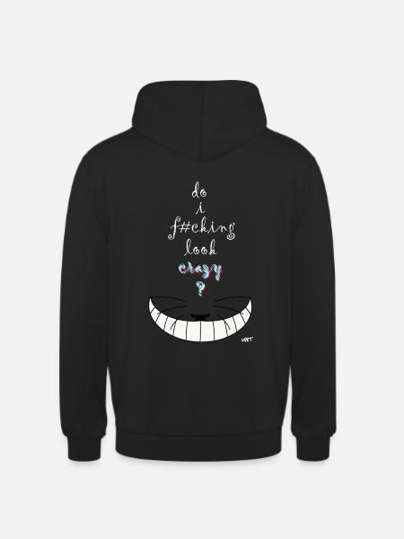 Alice crazy cat - Unisex Hoodie - black