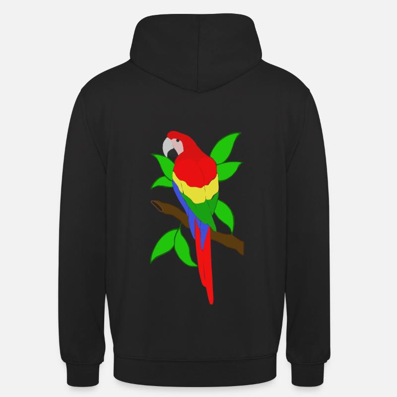 Ara perroquet - Sweat-shirt à capuche unisexe - noir