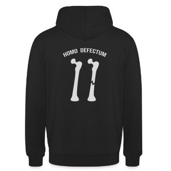 Homo Defectum - Sweat-shirt à capuche unisexe - noir - Dos - Michal (187cm)
