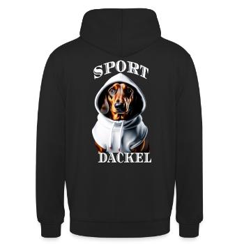 Lustiger Hundesport Hund Hundehalter Dackel - Unisex Hoodie - Schwarz - Hinten - Michal (187cm)