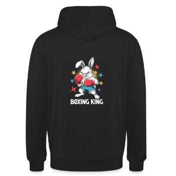 Un lapin Boxing King Boxer Sports Strength Gym - Sweat-shirt à capuche unisexe - noir - Dos - Michal (187cm)