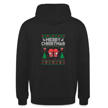 Noël Joyeux Noël Boxer Sports Force Athlète - Sweat-shirt à capuche unisexe - noir - Dos - Michal (187cm)