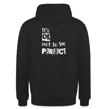 Its OK not to be perfect - Unisex Hoodie - Schwarz - Hinten - Michal (187cm)