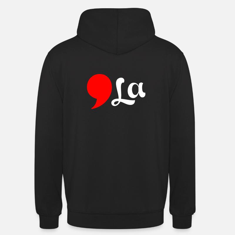 Distressed Comma La Funny - Unisex Hoodie - black