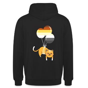Katze Ballon Gay Bear Pride - Unisex Hoodie - Schwarz - Hinten - Michal (187cm)