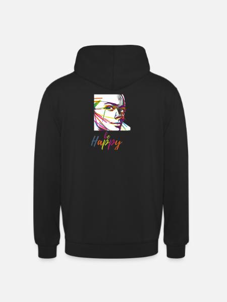 be happy - Unisex Hoodie - Schwarz