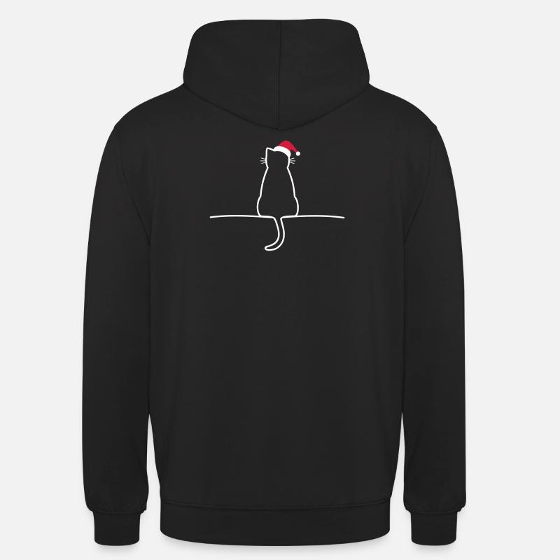 Chat noël cadeau noël chat - Sweat-shirt à capuche unisexe - noir