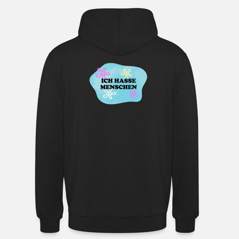 Ich hasse Menschen | Sarkastisches Retro Meme - Unisex Hoodie - Schwarz