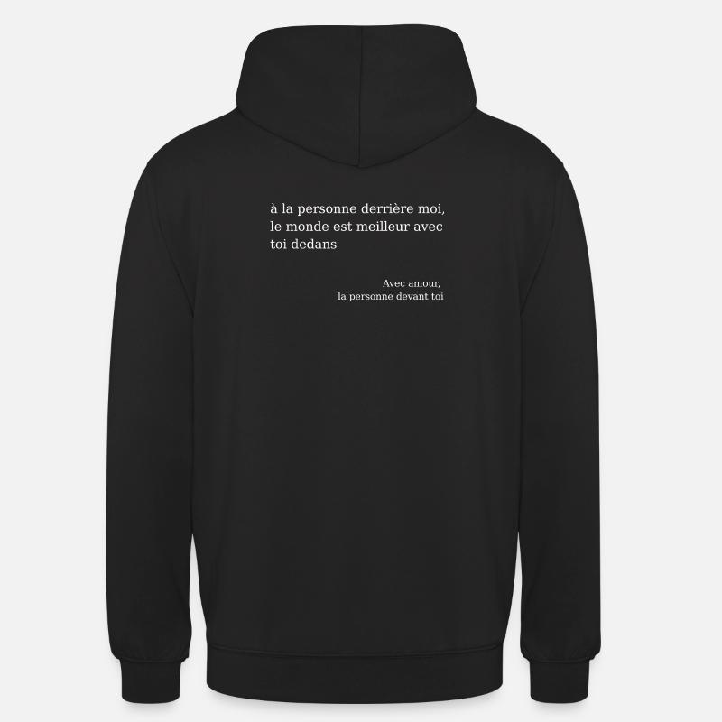 Message Bienveillant Amour Positif - Sweat-shirt à capuche unisexe - noir