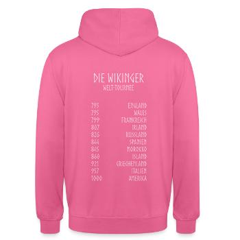 Viking tour dates - Unisex Hoodie - pink - Back - Michal (187cm)