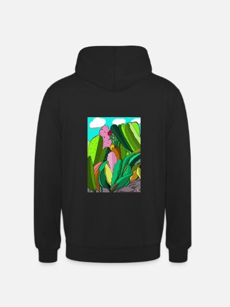 PINK CACTUS - Sweat-shirt à capuche unisexe - noir
