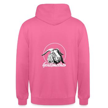 Chèvre mère | Mama chèvre - Sweat-shirt à capuche unisexe - rose - Dos - Michal (187cm)