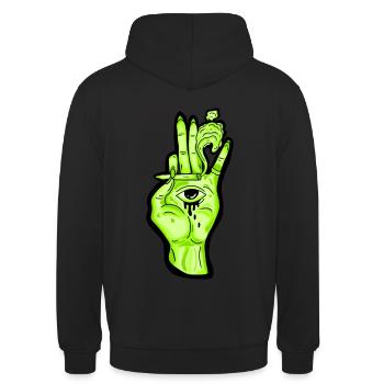 Hand end eyes - Sweat-shirt à capuche unisexe - noir - Dos - Michal (187cm)
