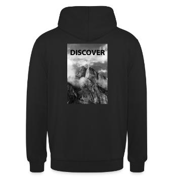 Mountain Discover - Unisex Hoodie - black - Back - Michal (187cm)