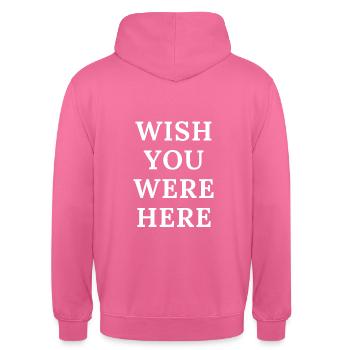 „WISH YOU WERE HERE“ Travis Scott Merchandise - Unisex Hoodie - Pink - Hinten - Michal (187cm)